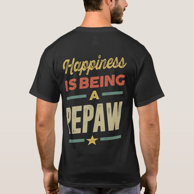 Mens Glück ist ein Pepaw - Vater Großvater T-Shirt (Rückseite)