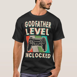 Mens Godfather Level Unlocked Funny Leveled Up To T-Shirt