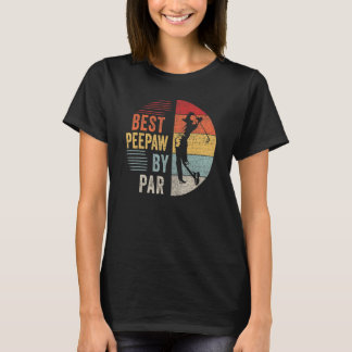 Mens Golf Best Peepaw by Par Grandpa Golfer Vater T-Shirt