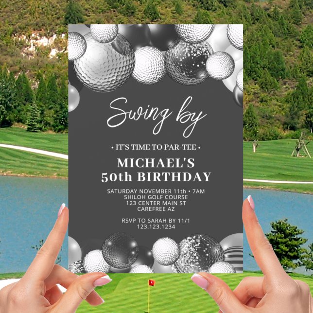 Men's Golf Partee 50. Geburtstag Einladung (Von Creator hochgeladen)