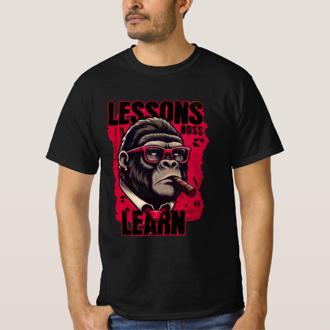 Men's Gorilla Boss Lessons Learn Basic T-Shirt (Devant)