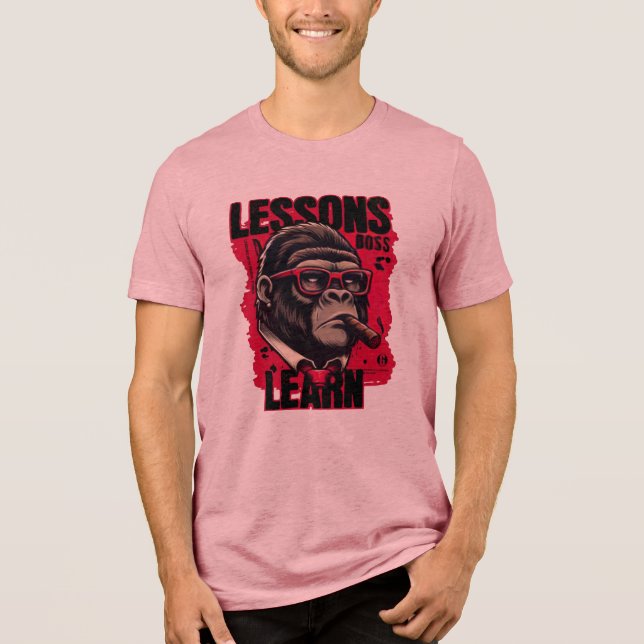 Men's Gorilla Boss Lessons Learn Basic T-Shirt Tri-Blend Shirt (Vorderseite)