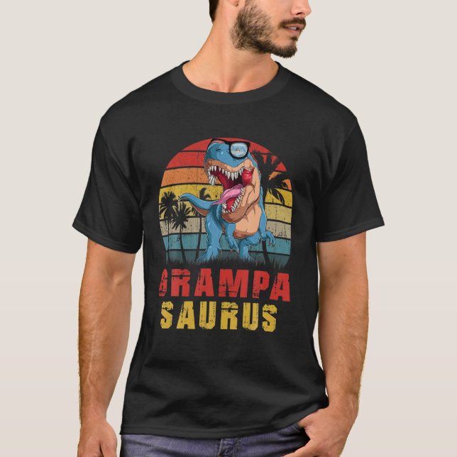 Mens Grampa Saurus Dinosaur Funny Grampasaurus T R T-Shirt (Vorderseite)
