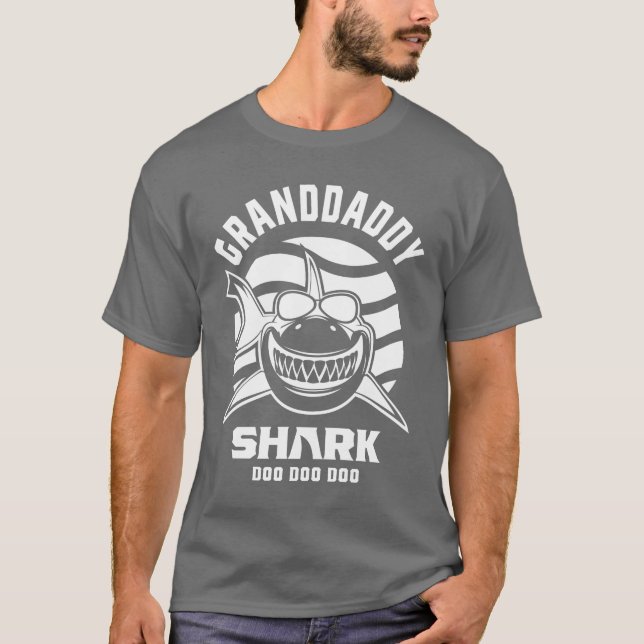 Mens Granddaddy Shark Grandpa-Geschenk T-Shirt (Vorderseite)