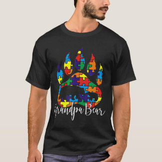 Mens Grandpa Bär Autistic Awareness Funny Gift Id T-Shirt