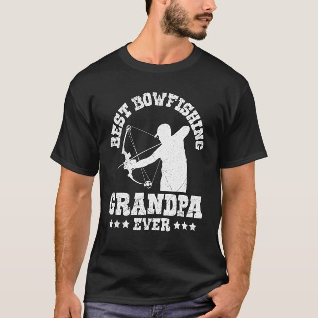 Mens Grandpa Bowfishing Grandfather Bow Hunter Fis T-Shirt (Vorderseite)