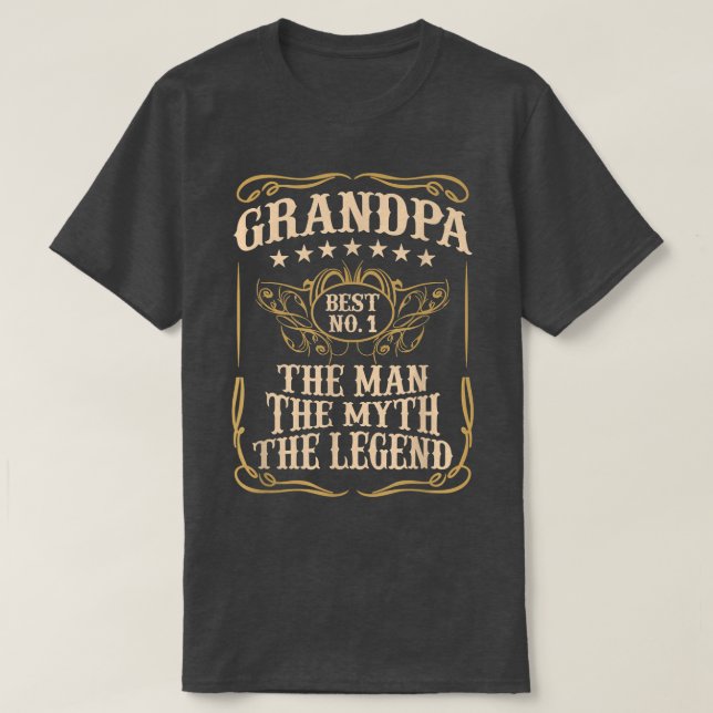 Mens GRANDPA DER MANN DER MYTH DER LEGENDE VATER  T-Shirt (Design vorne)