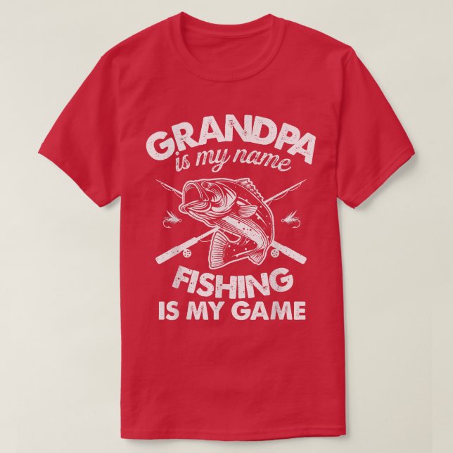 Mens Grandpa Fisch Opa ist mein Name Fischen i T-Shirt (Design vorne)