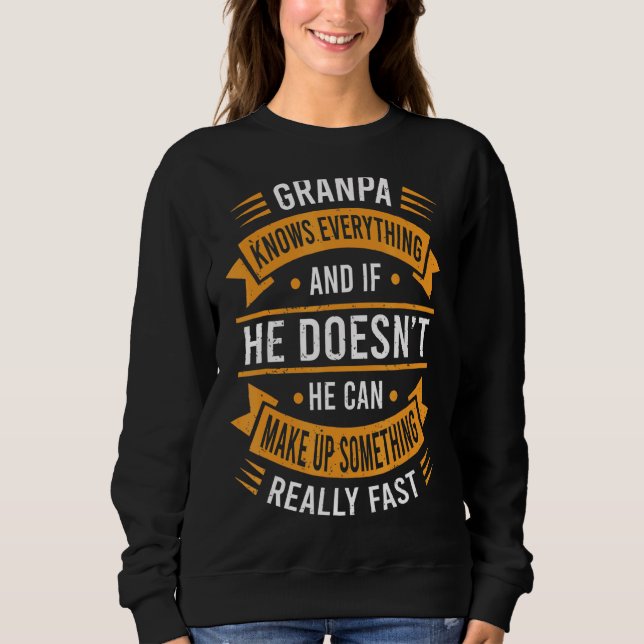 Mens Grandpa weiß alles Großvater Väter Da Sweatshirt (Vorderseite)