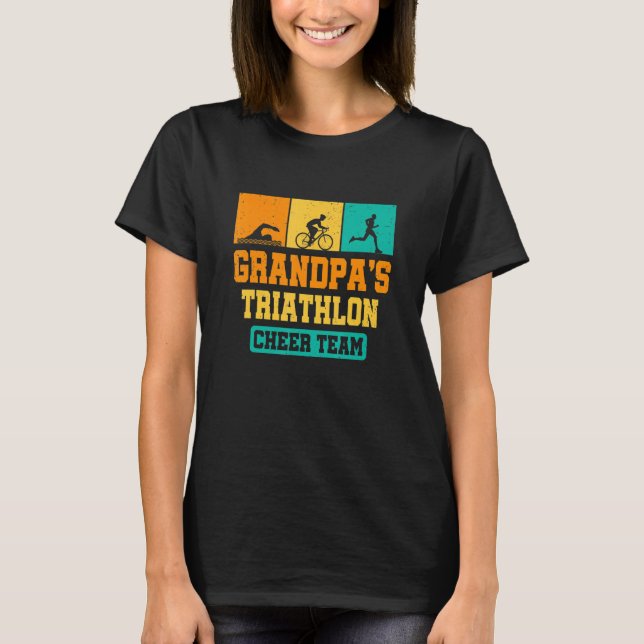 Mens Grandpas Triathlon Cheer Team Triathlon T-Shirt (Vorderseite)