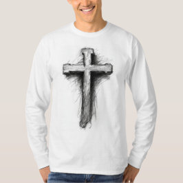 Men's Graphic Christian Cross Long Sleeve Tee 