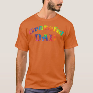 Mens Grateful Dad Fathers Day Tie Dye Letters for T-Shirt