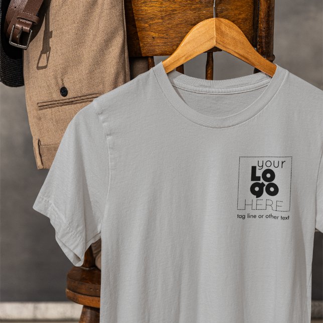 Mens Gray T - Shirt WIth Custom Black Business Log (Von Creator hochgeladen)