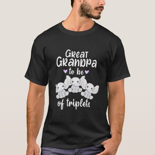 Mens Great Opa zu sein von Triplets Baby Dusche T-Shirt (Vorderseite)