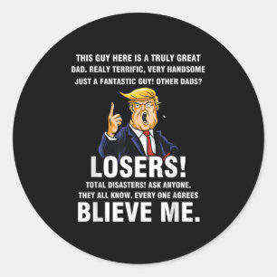 Mens Great Vater Donald Trump Meme Terrific Daddy  Runder Aufkleber