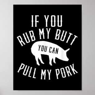 Mens Grilling T Shirt Funny Gift Pork Grillen Smok Poster
