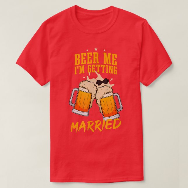 Mens Groom Groomsmen Bachelor Wedding Party Beer L T-Shirt (Design vorne)