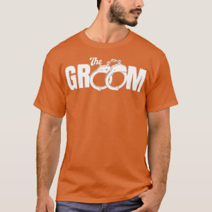 Mens Groom Handcuffs Funny Gift Men Stag Party T-Shirt