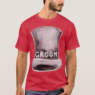 Mens Groom Hat Niedliche Verlobung Hochzeit Bachel T-Shirt