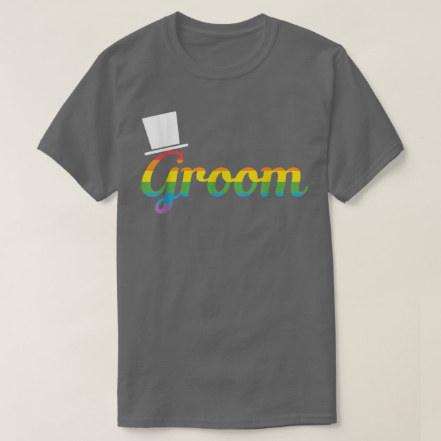 Mens Groom LGBT Gay Bachelor Party T-Shirt (Design vorne)