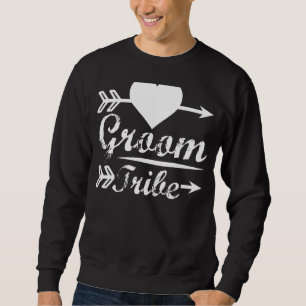 Mens Groom Stamm Matching Niedlich Arrow Heart Wed Sweatshirt
