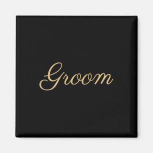 Mens Groom Wedding & amp; Bridal, Tan Script Schri Magnet