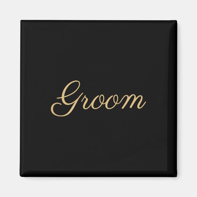 Mens Groom Wedding & amp; Bridal, Tan Script Schri Magnet (Vorne)