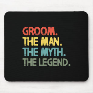 Mens Groom Wedding Bachelor Party Retro Vintag Mousepad
