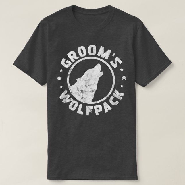 Mens Grooms Wolfpack Groom Groomsmen Bachelor Part T-Shirt (Design vorne)