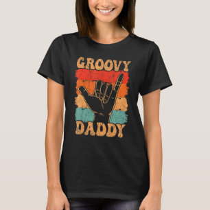 Mens Groovy Daddy 70er Ästhetische Nostalgie 1970e T-Shirt