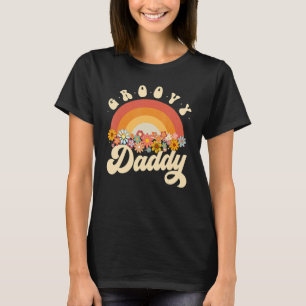 Mens Groovy Daddy Retro Rainbow Blume D T-Shirt
