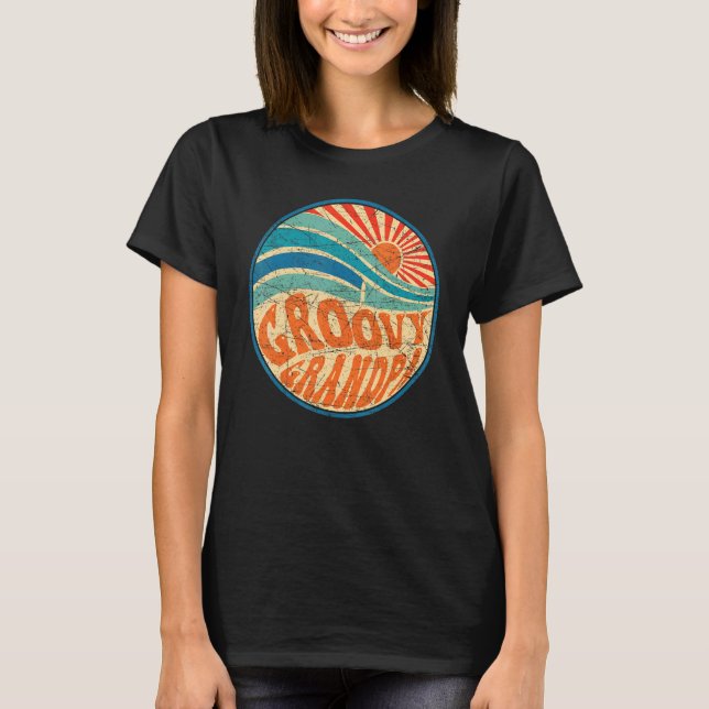 Mens Groovy Grandpa 70er Ästhetische Nostalgie der T-Shirt (Vorderseite)