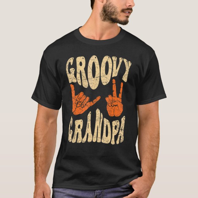 Mens Groovy Grandpa 70s Aesthetic Nostalgia 1970's T-Shirt (Vorderseite)