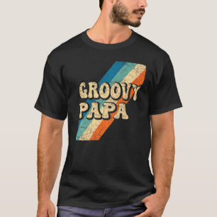 Mens Groovy Papa 70er Ästhetische Nostalgie 1970er T-Shirt