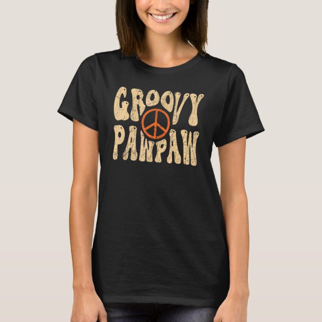 Mens Groovy Pawpaw 70er Ästhetische Nostalgie der  T-Shirt (Vorderseite)
