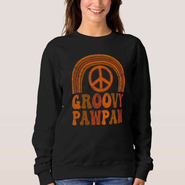 Mens Groovy Pawpaw 70s Aesthetic Nostalgia 1970's  Sweatshirt (Vorderseite)