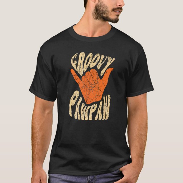 Mens Groovy Pawpaw 70s Aesthetic Nostalgia 1970's  T-Shirt (Vorderseite)