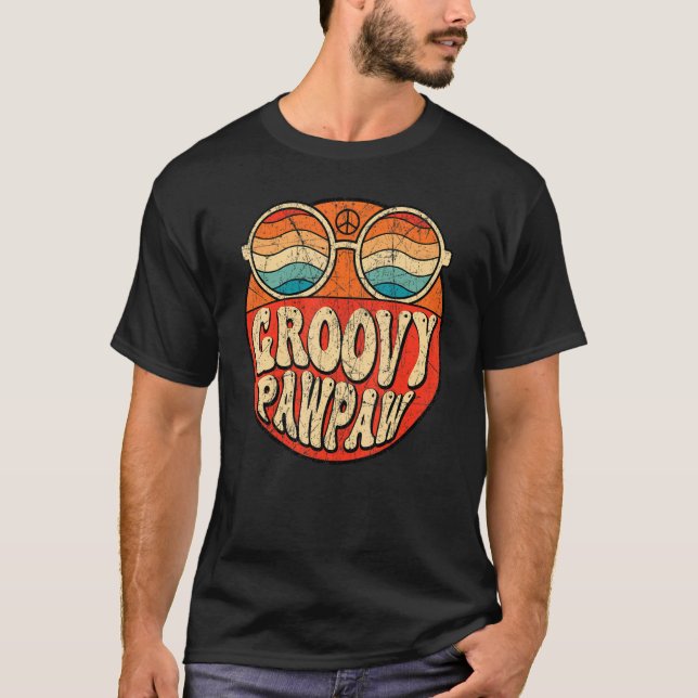 Mens Groovy Pawpaw 70s Aesthetic Nostalgia 1970's  T-Shirt (Vorderseite)