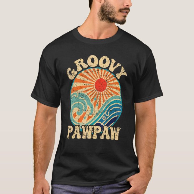 Mens Groovy Pawpaw 70s Aesthetic Nostalgia 1970's  T-Shirt (Vorderseite)