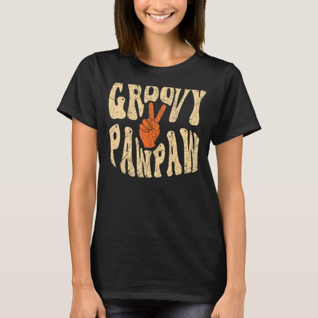 Mens Groovy Pawpaw 70s Aesthetic Nostalgia 1970's  T-Shirt (Vorderseite)
