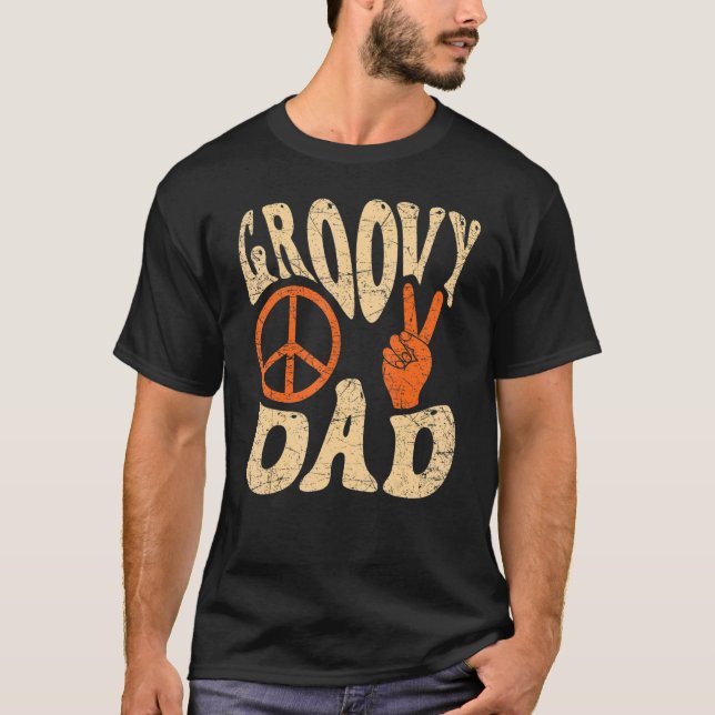 Mens Groovy Vater 70er Ästhetische Nostalgie Ret 1 T-Shirt (Vorderseite)