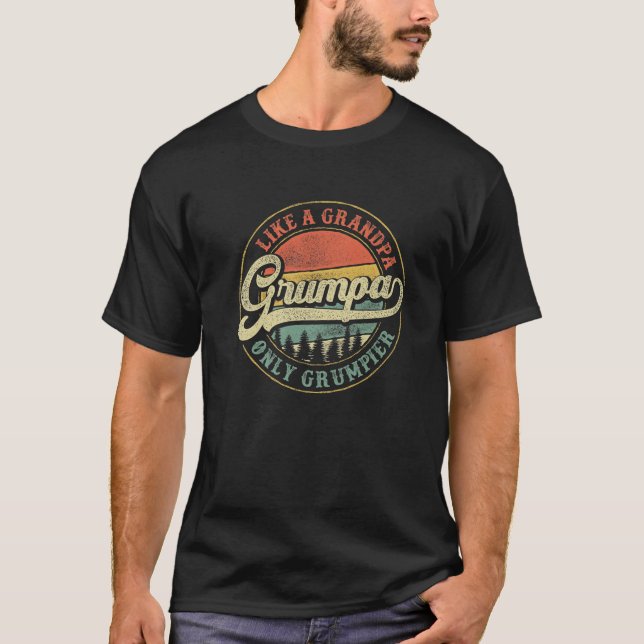 Mens Grumpa wie ein Großvater, nur Grumpier Retro  T-Shirt (Vorderseite)