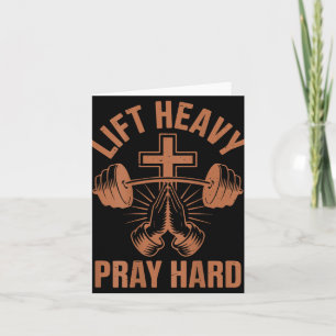 Mens Gym Christlich Workout Vater Lift Heavy Pray Karte