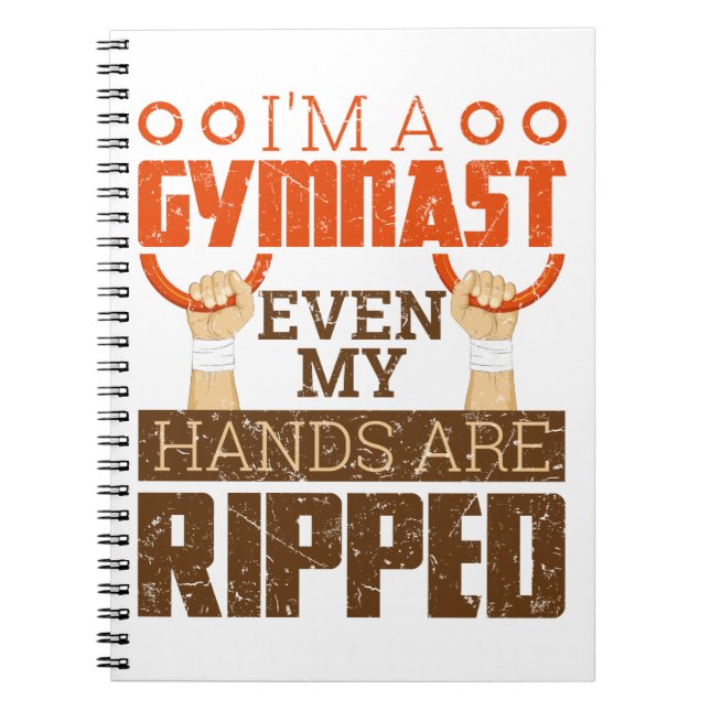 Mens Gymnastics Boy Gymnast Handgriff Ripped Rings Notizblock (Vorderseite)