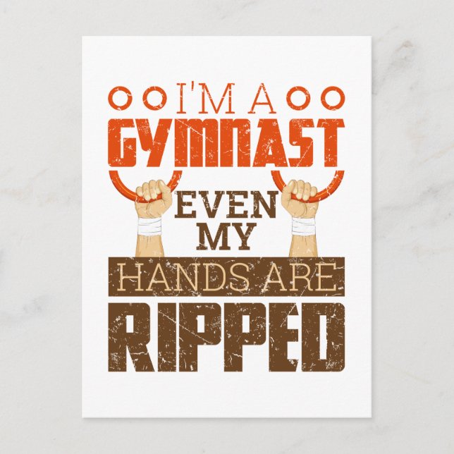 Mens Gymnastics Boy Gymnast Handgriff Ripped Rings Postkarte (Vorderseite)