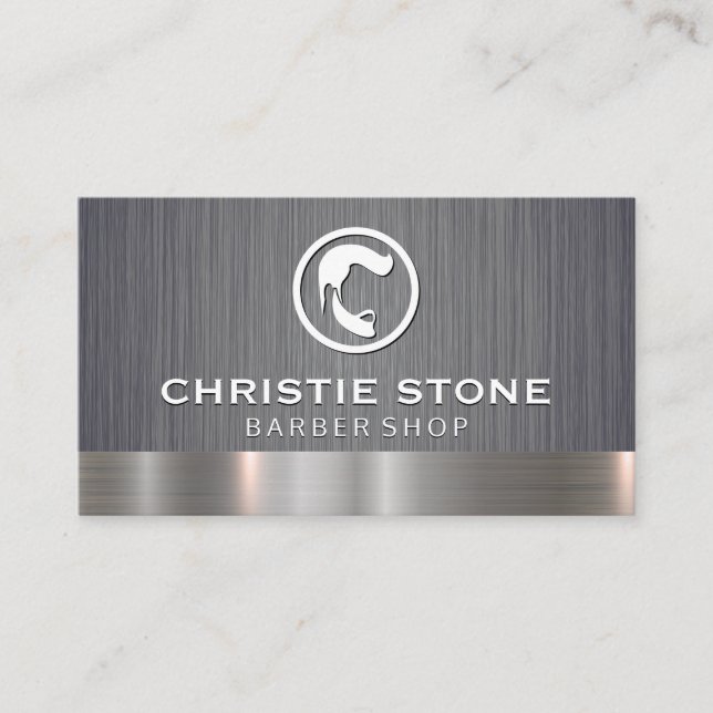Mens Hair Bart Icon | Hintergrund für metallisch g Visitenkarte (Vorderseite)