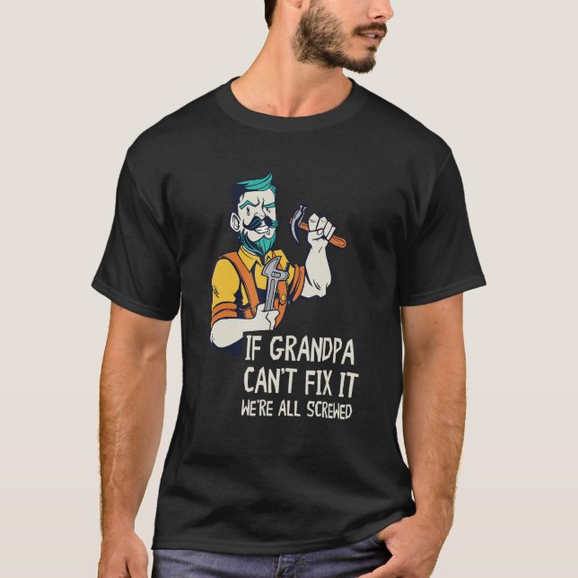 Mens Handyman Opa Qualifikationen Reparateur Tools T-Shirt (Vorderseite)