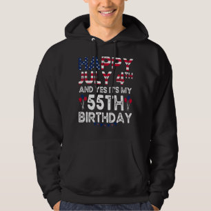 Mens Happy 4 Juli und ja, es ist mein 55. Geburtst Hoodie