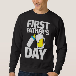 Mens Happy First Vatertag Beer Baby Flasche Neu Sweatshirt