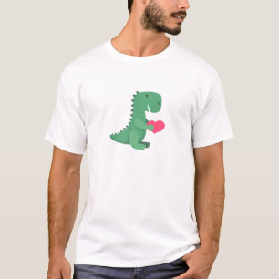 Mens Happy Valentine's Day Rex Dinosaurier Herz T-Shirt